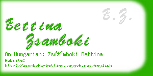 bettina zsamboki business card